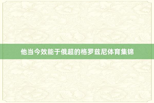 他当今效能于俄超的格罗兹尼体育集锦