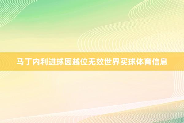 马丁内利进球因越位无效世界买球体育信息