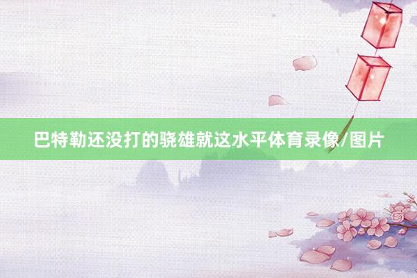 巴特勒还没打的骁雄就这水平体育录像/图片