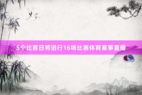 5个比赛日将进行16场比赛体育赛事直播
