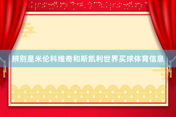 辨别是米伦科维奇和斯凯利世界买球体育信息