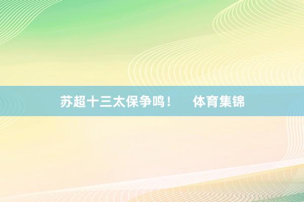 苏超十三太保争鸣！    体育集锦