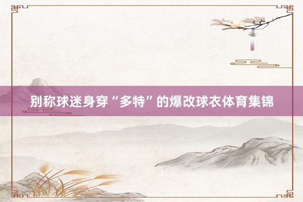 别称球迷身穿“多特”的爆改球衣体育集锦