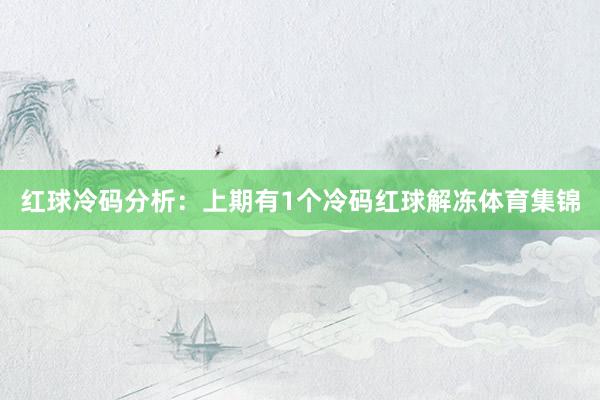 红球冷码分析：上期有1个冷码红球解冻体育集锦
