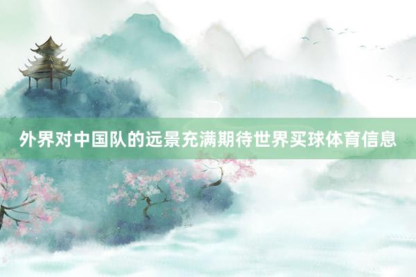 外界对中国队的远景充满期待世界买球体育信息