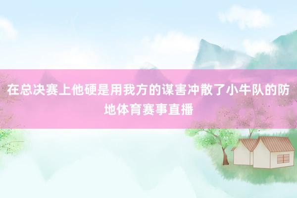 在总决赛上他硬是用我方的谋害冲散了小牛队的防地体育赛事直播