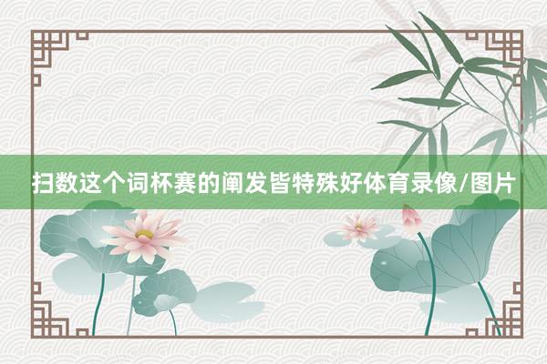 扫数这个词杯赛的阐发皆特殊好体育录像/图片