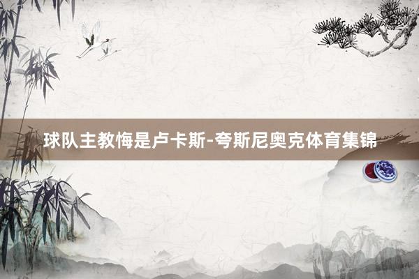 球队主教悔是卢卡斯-夸斯尼奥克体育集锦