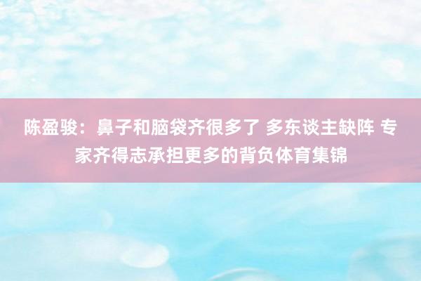 陈盈骏：鼻子和脑袋齐很多了 多东谈主缺阵 专家齐得志承担更多的背负体育集锦