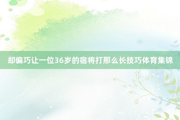 却偏巧让一位36岁的宿将打那么长技巧体育集锦
