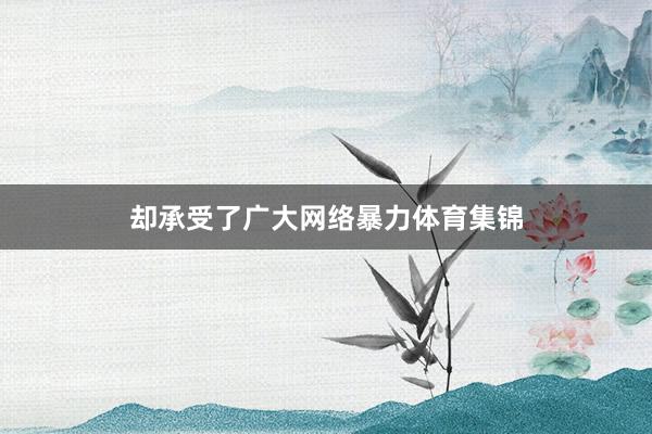 却承受了广大网络暴力体育集锦