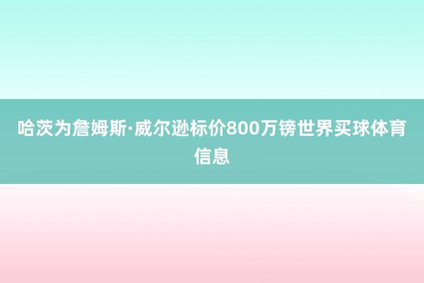 哈茨为詹姆斯·威尔逊标价800万镑世界买球体育信息