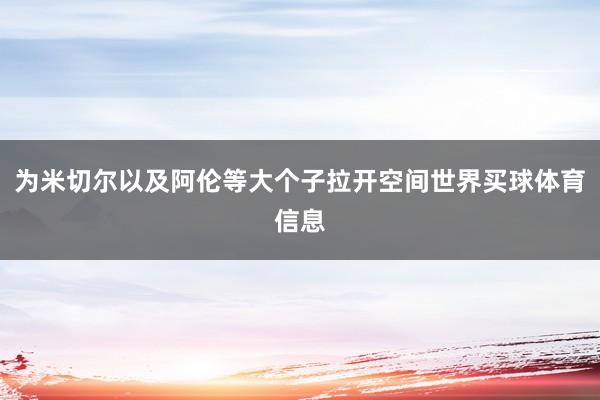 为米切尔以及阿伦等大个子拉开空间世界买球体育信息