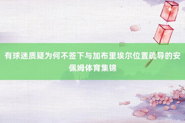 有球迷质疑为何不签下与加布里埃尔位置疏导的安佩姆体育集锦