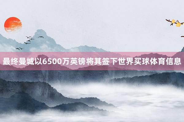 最终曼城以6500万英镑将其签下世界买球体育信息