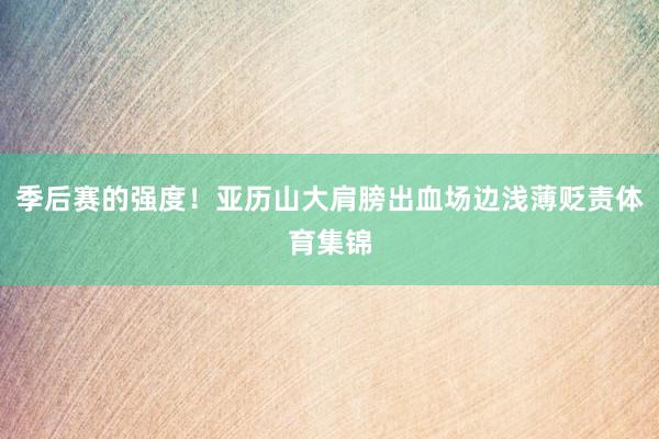 季后赛的强度！亚历山大肩膀出血场边浅薄贬责体育集锦