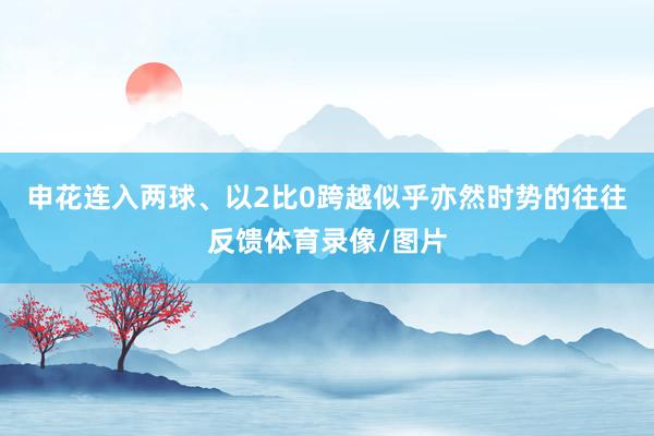 申花连入两球、以2比0跨越似乎亦然时势的往往反馈体育录像/图片