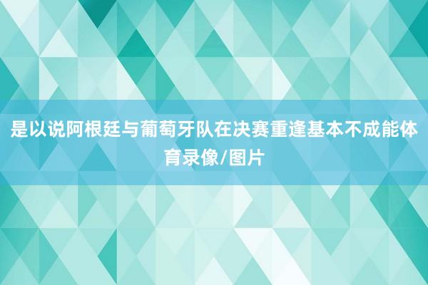 是以说阿根廷与葡萄牙队在决赛重逢基本不成能体育录像/图片
